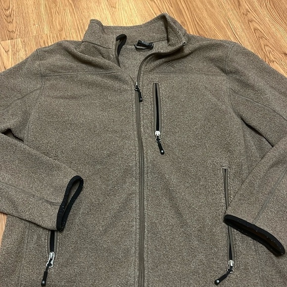 SOLARIS Men's Fleece Jacket Full Zip 3 Pockets Light Brown Large - Picture 5 of 7